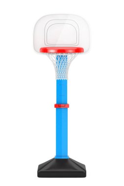 Çocuk oyuncak Basketbol halka Net üzerinde beyaz bir arka plan ile. 3D render 