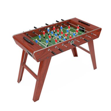 Beyaz bir arka plan üzerinde futbol masa futbol oyunu. 3D render 