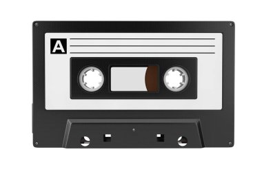 Eski Vintage Audio kaset beyaz zemin üzerinde. 3D render 