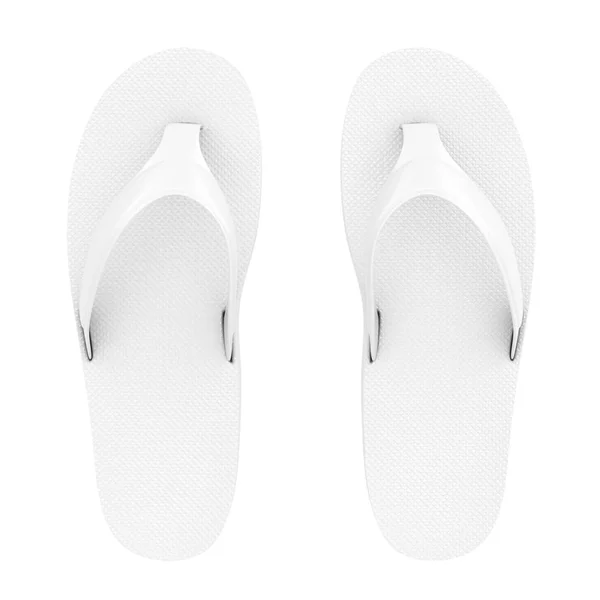 Wit Flip Flops Sandalen Clay Stijl Een Witte Achtergrond Rendering — Stockfoto