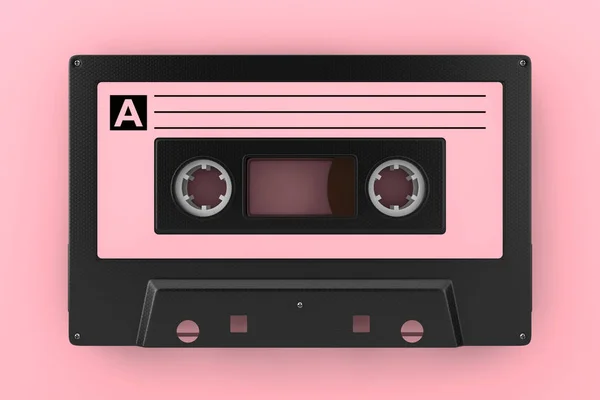 Pink Old Vintage Audio Cassette Tape Pink Background Rendering — Stock Photo, Image