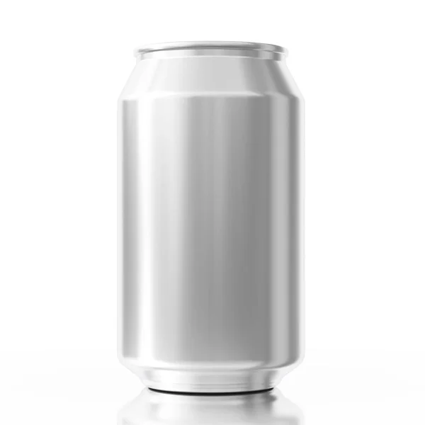 Blank Aluminum Can Free Space Your Design White Background Rendering — Stock Photo, Image