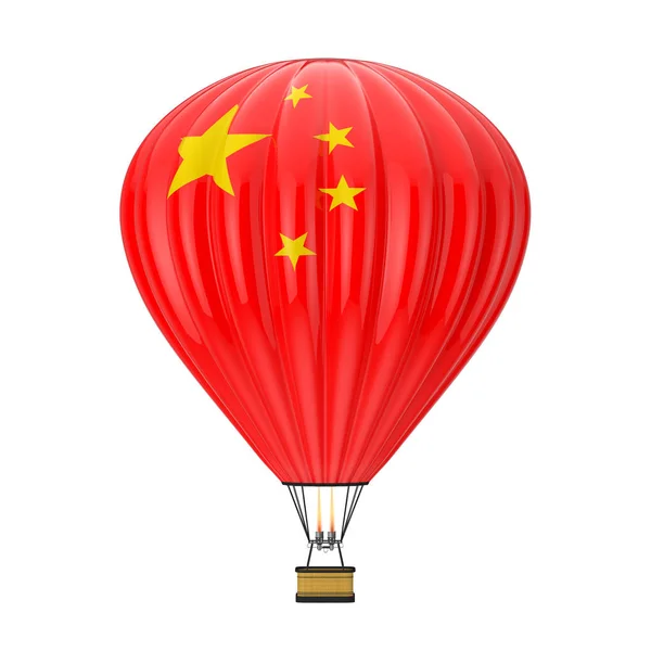 Hot Air Balloon Flag China White Background Rendering — Stock Photo, Image