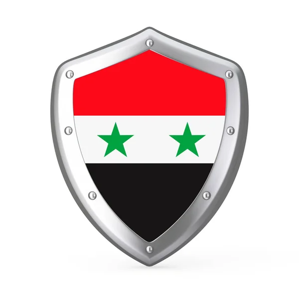 Shield Flag Syria White Background Rendering — Stock Photo, Image