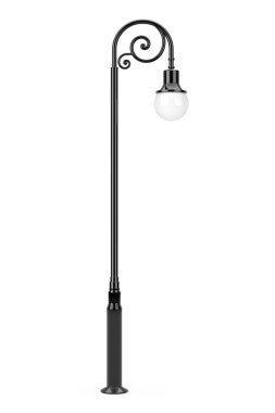 Retro Vintage sokak lambası sokak lâmbası direği beyaz zemin üzerinde. 3D render 