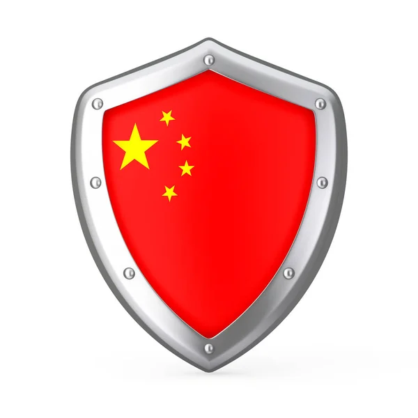Schild Mit China Flagge Auf Weißem Hintergrund Darstellung — Stockfoto