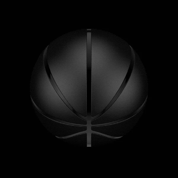 Zwarte Basketbal Bal Een Zwarte Achtergrond Rendering — Stockfoto