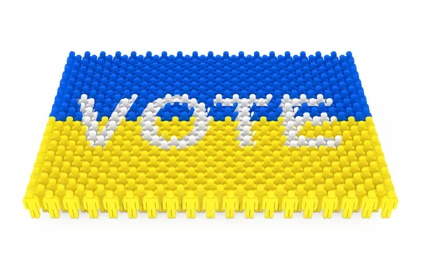 Rows People Icon Ukraine Drapeau Vote Signer Sur Fond Blanc — Photo