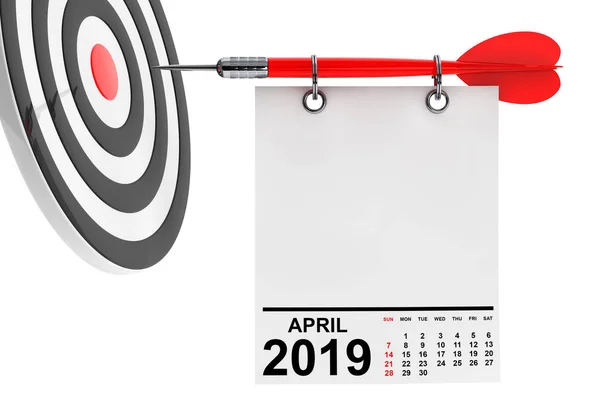 Calendar April 2019 Blank Note Paper Free Space Your Text — Stock Photo, Image