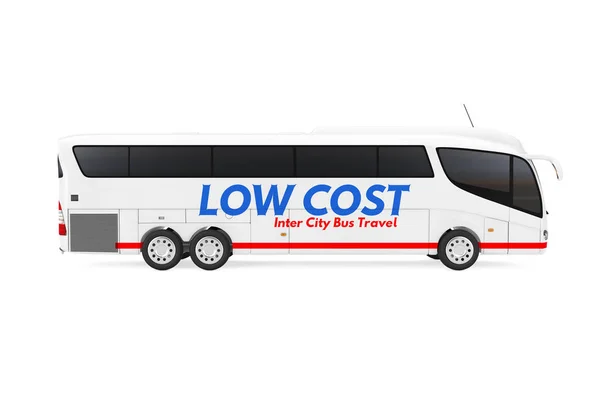 Big White Trainer Tour Inter City Travel Bus Значком Низької — стокове фото