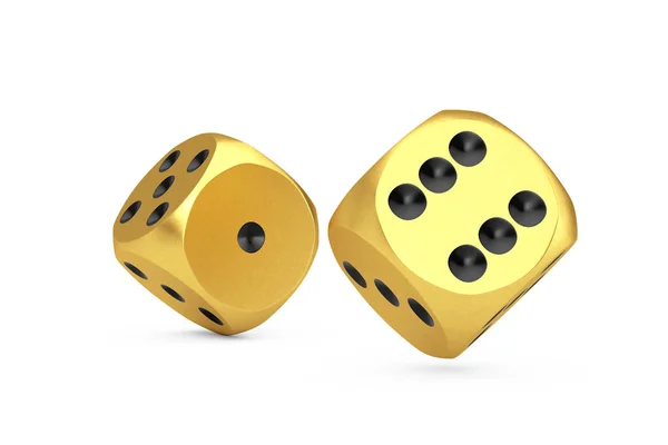 Casino Juego Concepto Juego Oro Dados Cubos Vuelo Sobre Fondo — Foto de Stock