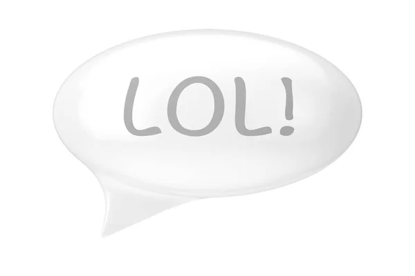 White Speech Bubble with LOL Sign. 3d Rendering — Stock Photo, Image