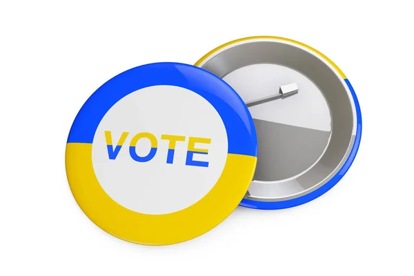 Ucraina Concetto di voto. Badge con Ucraina Bandiera e segno di voto. 3. — Foto Stock