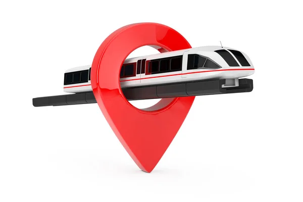 Super High Speed Futuristic Commuter Train with Target Pin Point — Stock Photo, Image