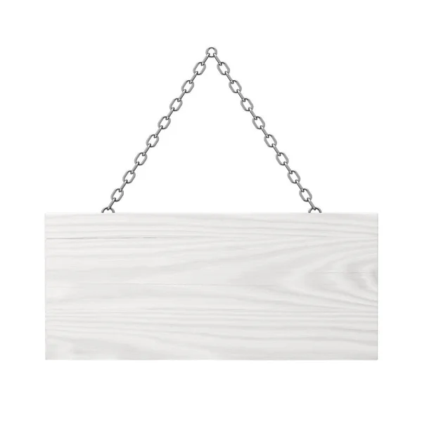 Oude houten uithangbord met ketting. 3D-rendering — Stockfoto