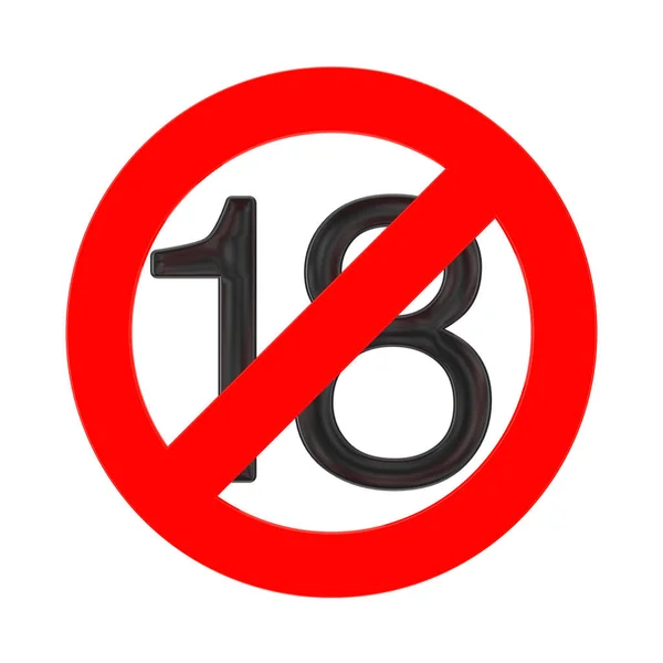 No 18 Years Old Concept. Under Eighteen Years Prohibition Sign. — Stock Photo, Image