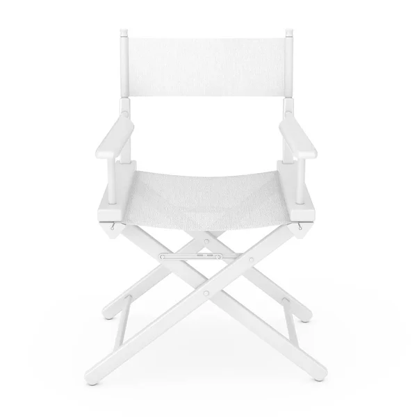 Концепция киноиндустрии. White Wooden Director Chair in Clay Style — стоковое фото