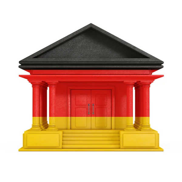 Fachada do Banco, Tribunal ou Edifício do Governo com Bandeira da Alemanha . — Fotografia de Stock