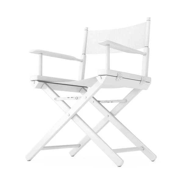 Film Industry Concept. Chaise de réalisateur en bois blanc dans le style argile — Photo