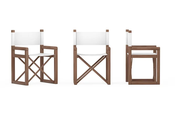 现代木制折叠式导演或花园椅。3d 渲染 — 图库照片