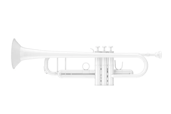 Trompette blanche dans le style argile. Rendu 3d — Photo