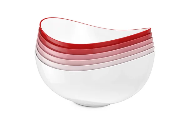 Stos wielokolorowe żywności ceramiczne miski. renderowania 3D — Zdjęcie stockowe
