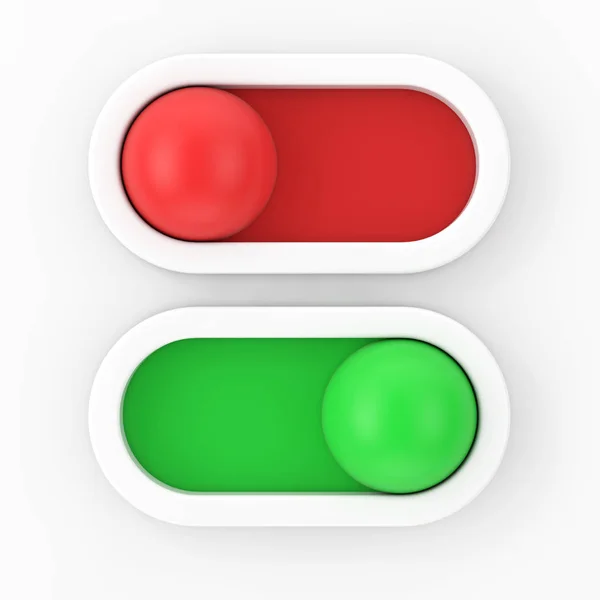 Movimento moderno no botão de controle deslizante de bola interruptor de alternância. Render 3d — Fotografia de Stock