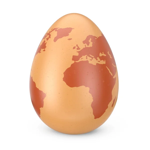 Egg as Globe with World Map. Rendu 3d — Photo