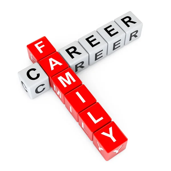 Choice Between Family and Career Crossword Puzzle Cube Blocks. 3 — Stock Photo, Image