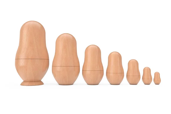 Raden av ryska trä Tom Matryoshka häckande Dolls prototyper. 3D — Stockfoto