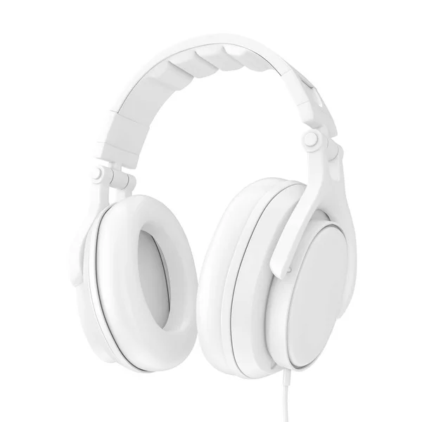 Moderne lustige Teenager weiße Kopfhörer im Ton-Stil. 3D-Darstellung — Stockfoto