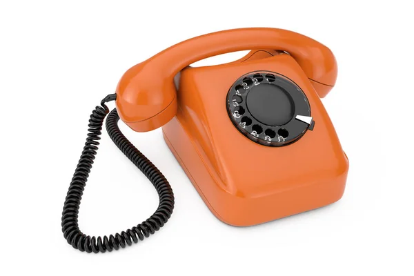 Naranja Vintage Styled Rotary Phone. Renderizado 3d —  Fotos de Stock