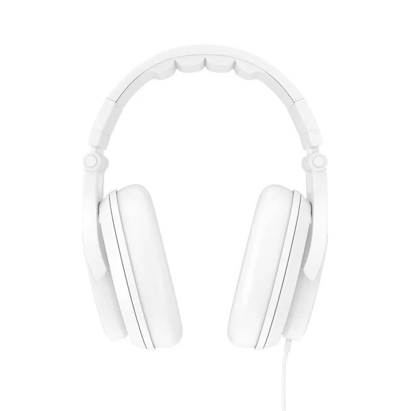 Modernos y divertidos auriculares blancos para adolescentes en estilo arcilla. Renderizado 3d — Foto de Stock