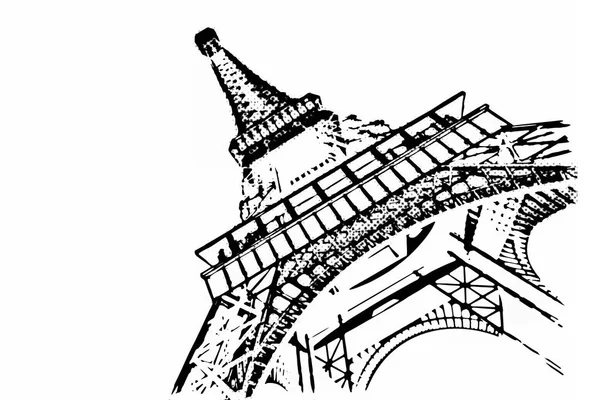 Concepto de Francia. Dibujos de París Dibujo a mano Estilo Torre Eiffel . — Foto de Stock