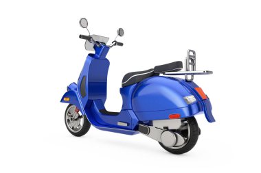 Mavi Klasik Vintage Retro veya Elektrikli Scooter. 3d Rendering