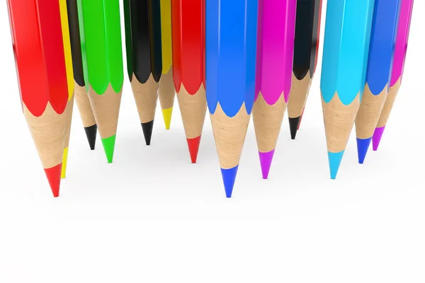 Pile de couleur Crayon Nibs Gros plan. Rendu 3d — Photo