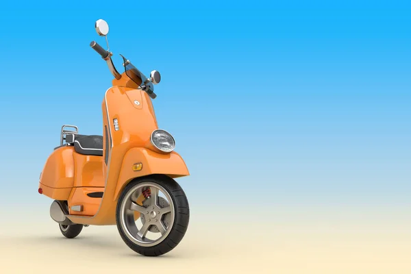 Orange Classic Vintage Retro или Electric Scooter. 3D-рендеринг — стоковое фото