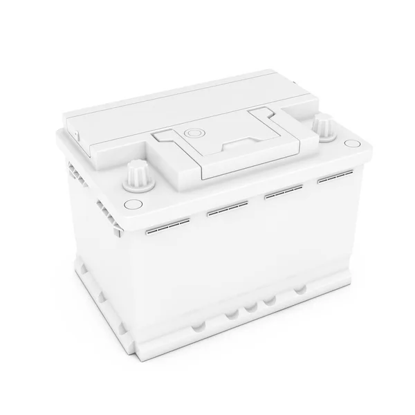 White Rechargeable Car Battery in Clay Style Duotone. 3d Renderi — 스톡 사진