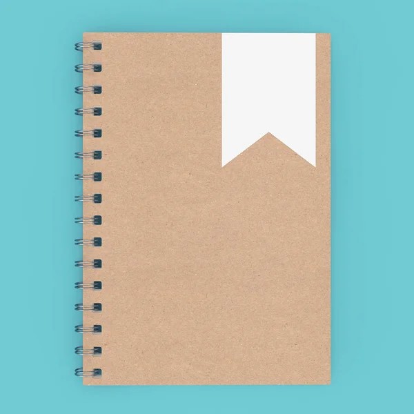 Mockup Brown Spiral Notepad. Renderização 3d — Fotografia de Stock