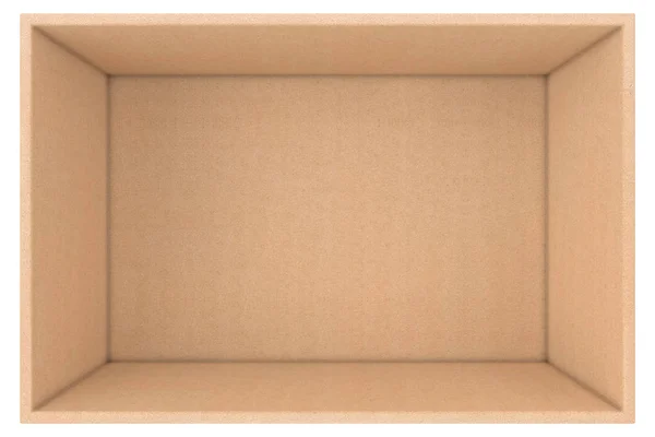 Big Opened Empty Cardboard Paper Box. 3d Rendering — Stock Photo, Image