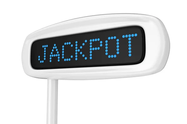 Abstract Cash Register Display Displaying Jackpot Blue Sign. 3d — Stock Photo, Image