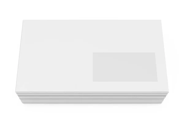 Stack of White Blank Window Envelope. 3d Rendering — Stock Photo, Image