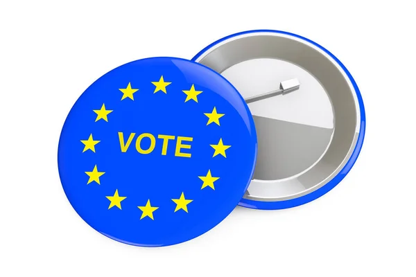 Europeiska unionens omröstnings koncept. Badge med Europeiska unionens flagga — Stockfoto