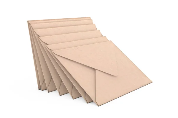 Stack of Brown Blank Envelope. 3d Rendering — Stock Photo, Image
