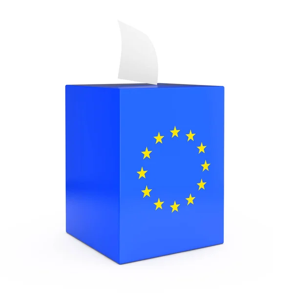 Az Európai Unió szavazás fogalma. Szavazás könyv esik a szavazás Box szellemes — Stock Fotó