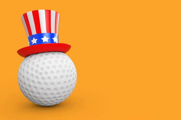 Americká golfová koncepce. Golf Ball s USA Hat. prostorové vykreslování — Stock fotografie