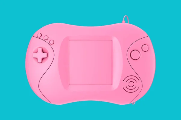 Roze blank oude draagbare video game console. 3D-rendering — Stockfoto