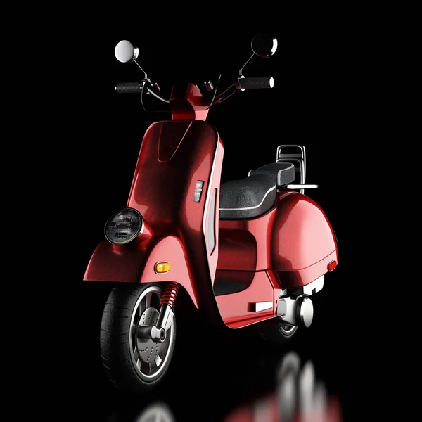 Kırmızı Klasik Vintage Retro veya Elektrikli Scooter. 3d Rendering — Stok fotoğraf