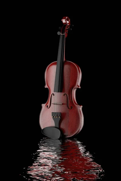 Classical Wooden Violin. 3d Rendering — Stock Photo, Image