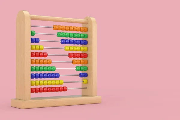 Дерев'яні діти Abacus іграшка для вивчення лічильників. 3D рендерингу — стокове фото